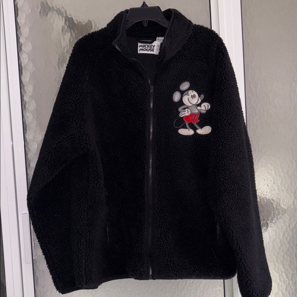 Disney Parks XL black plush Mickey Mouse jacket nwt